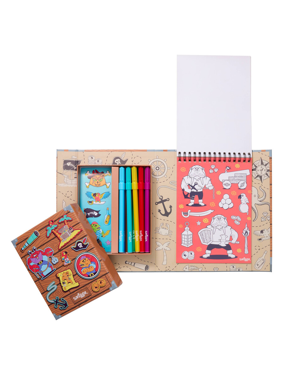 fun colour in stickers book activity box