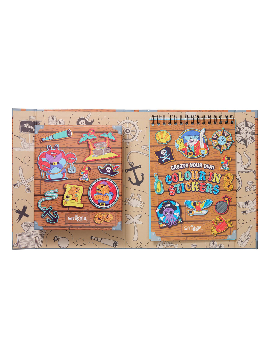fun colour in stickers book activity box