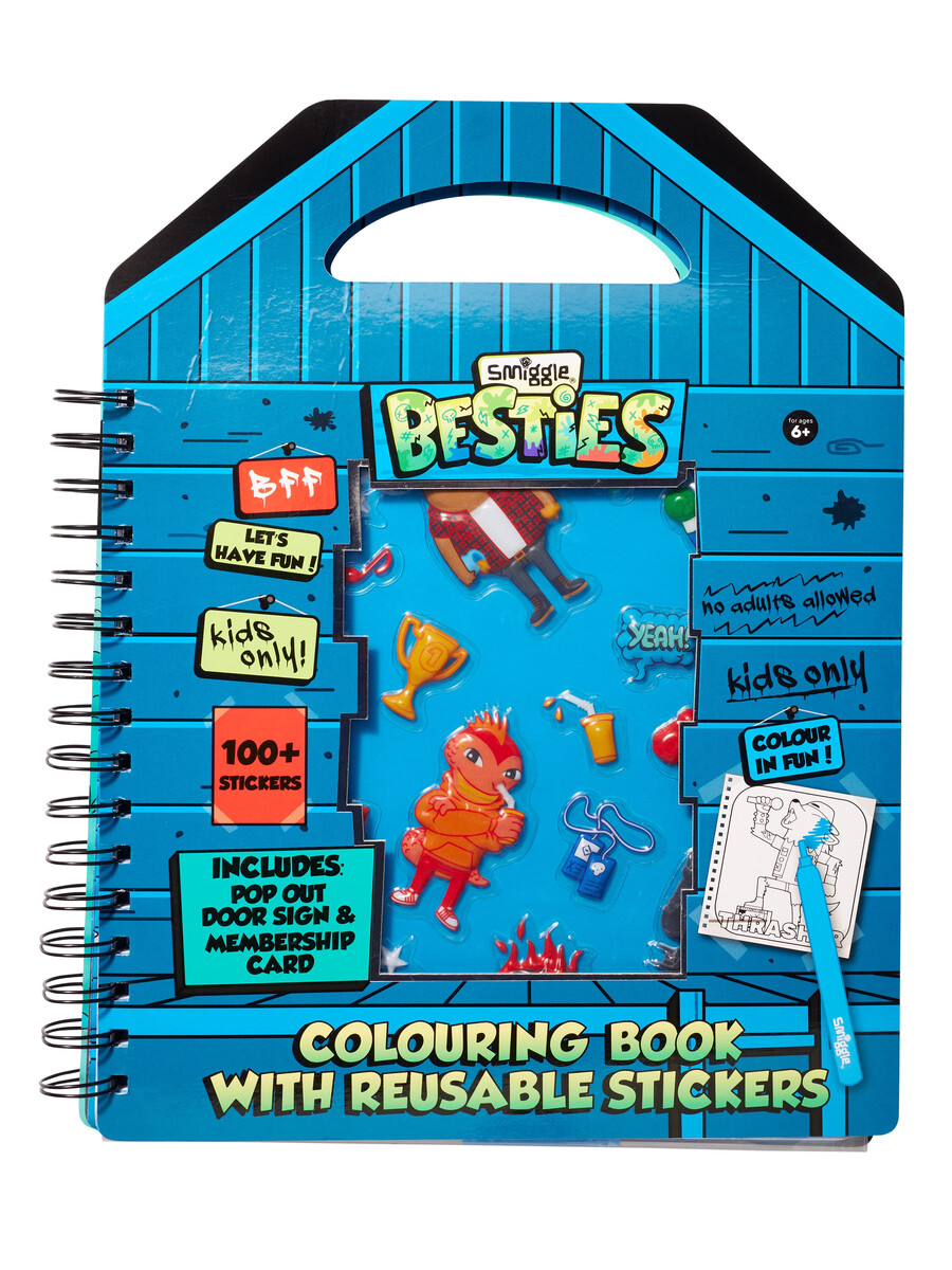 besties colouring book with reusable stickers