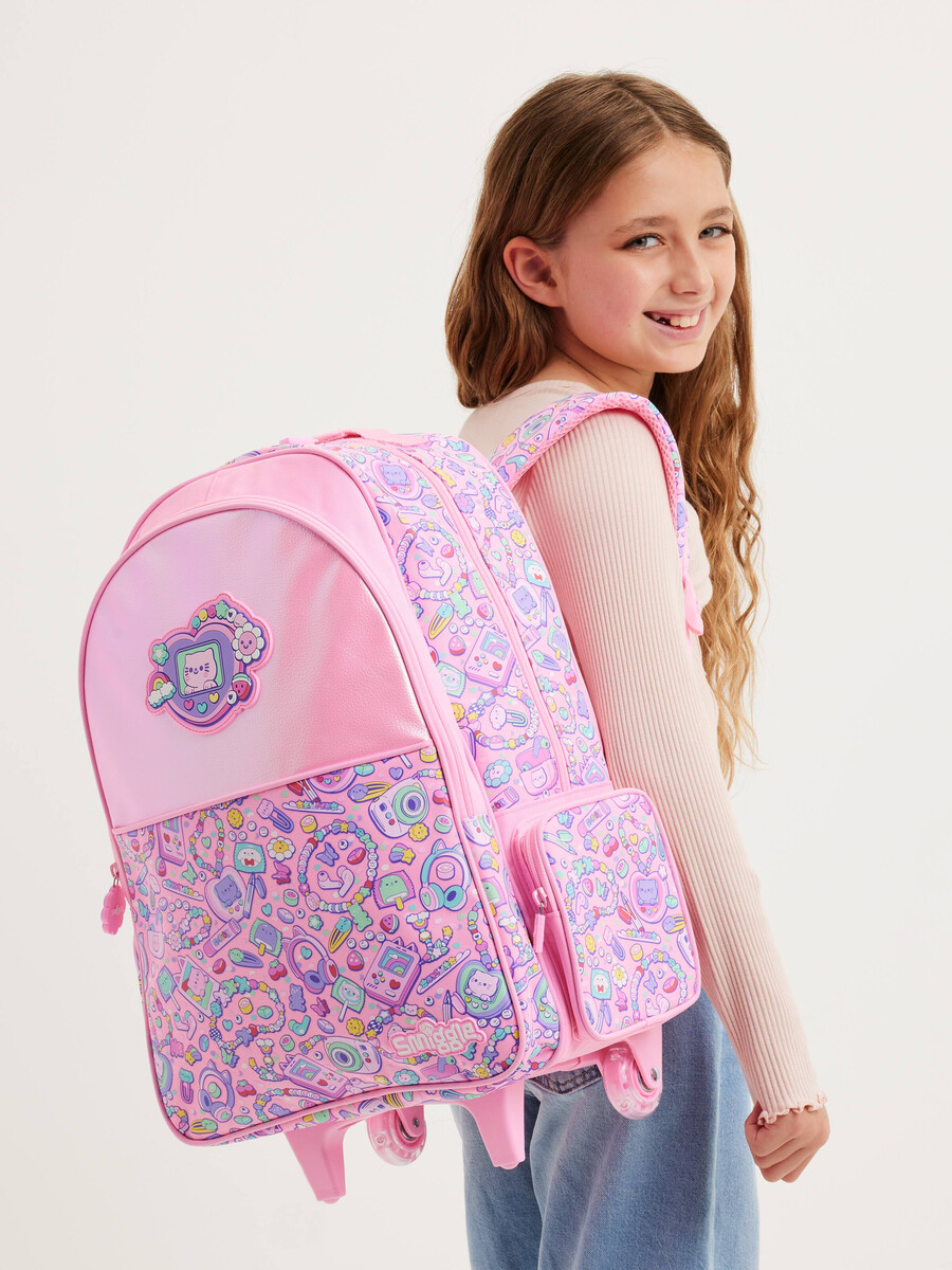 super charge trolley backpack with light up wheels