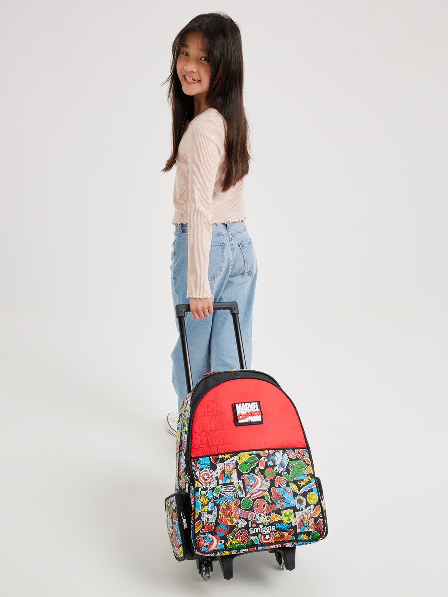 marvel trolley backpack with light up wheels
