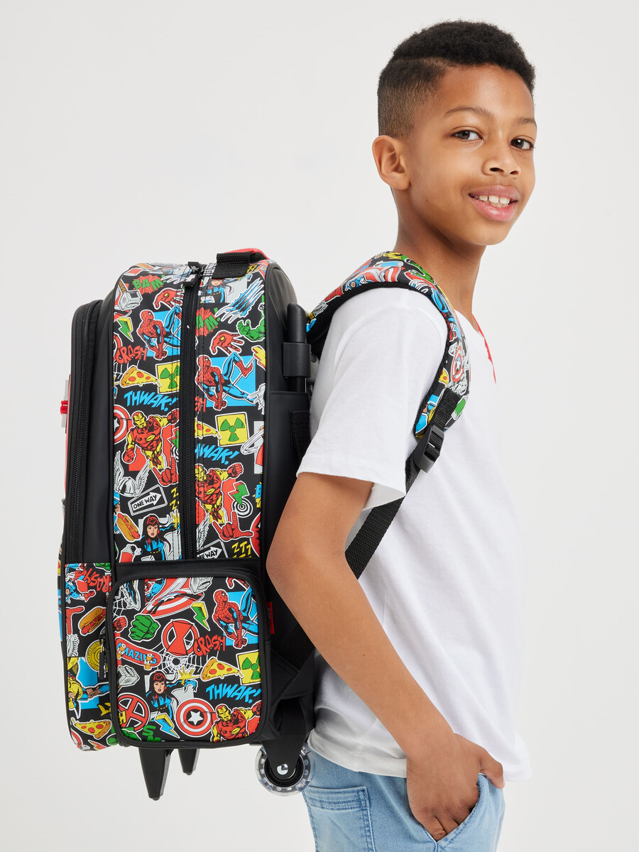 marvel trolley backpack with light up wheels
