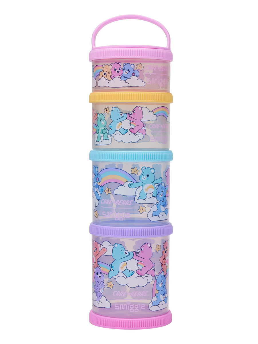 care bears large snack stack containers x4