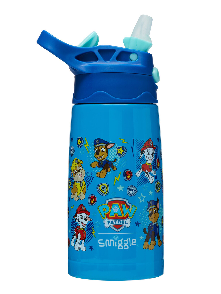 paw patrol junior insulated stainless steel drink bottle with flip spout 400ml