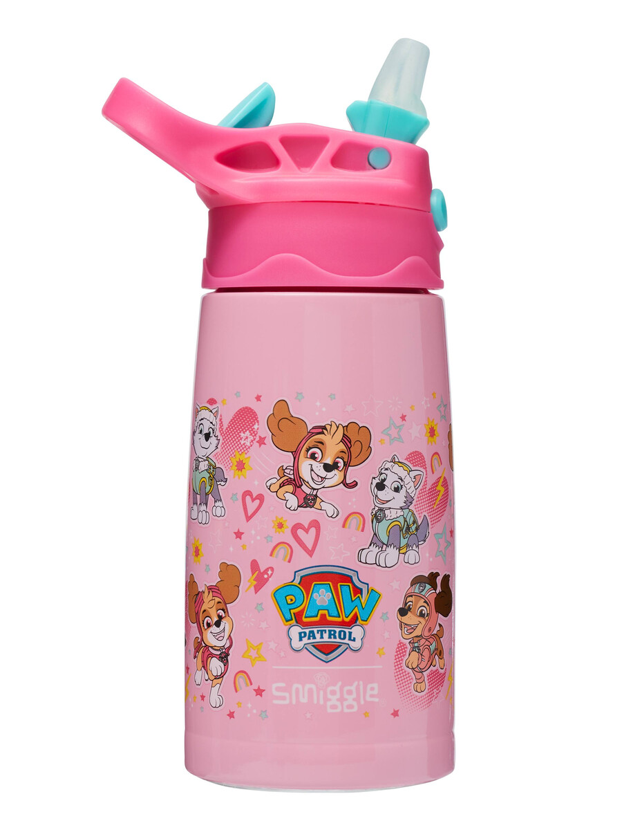 paw patrol junior insulated stainless steel drink bottle with flip spout 400ml