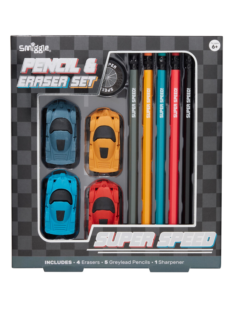 super speed pencil eraser set