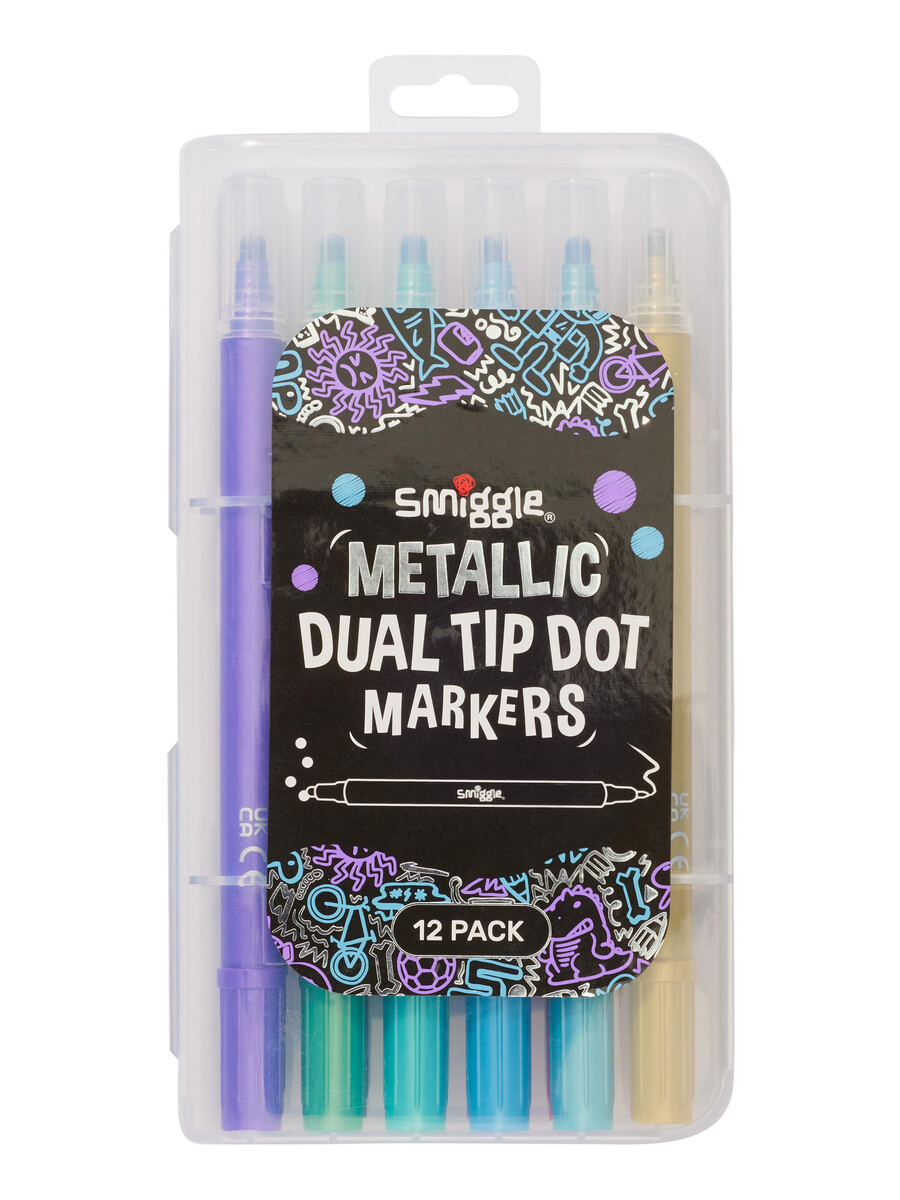 metallic dual tip dot markers pack x12