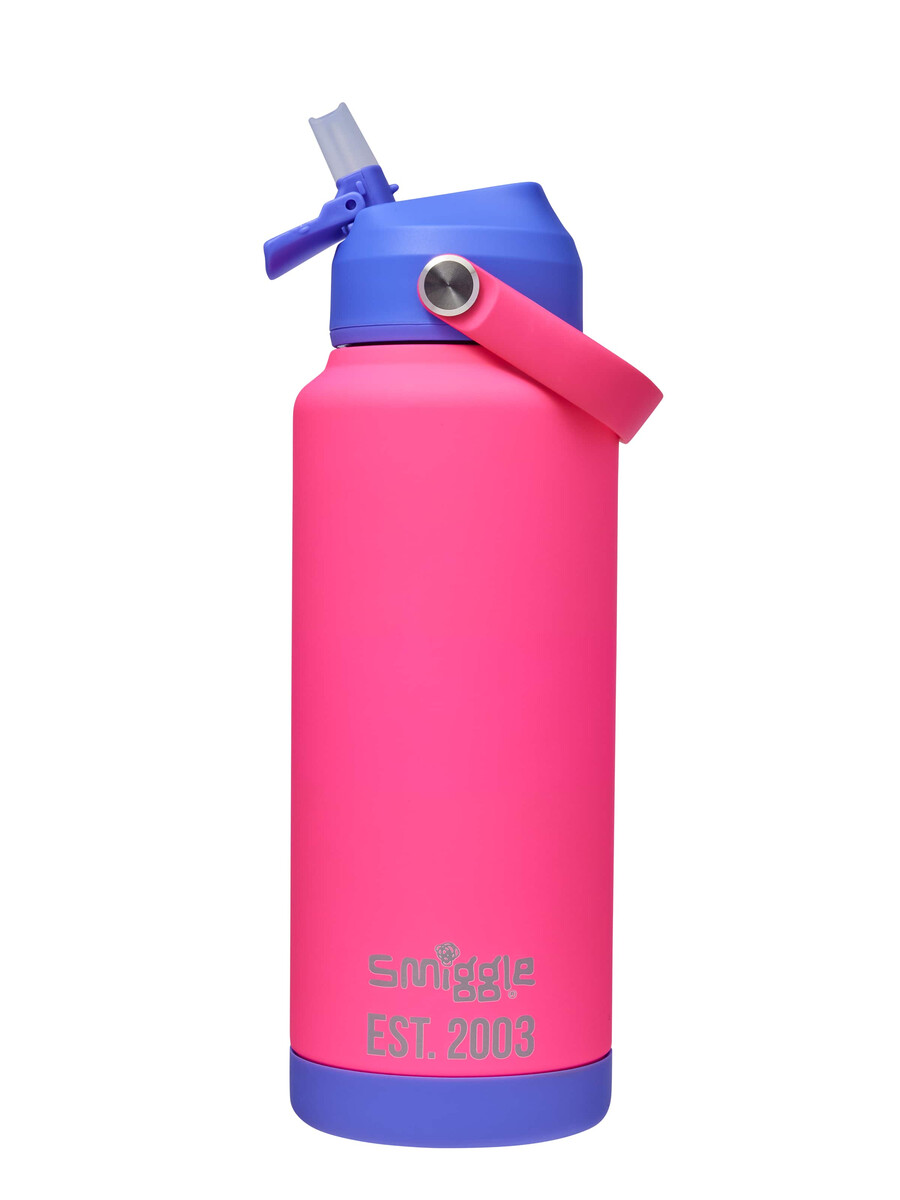 neon squiggle insulated stainless steel drink bottle 1l