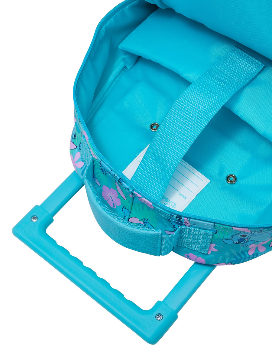 stitch trolley backpack with light up wheels