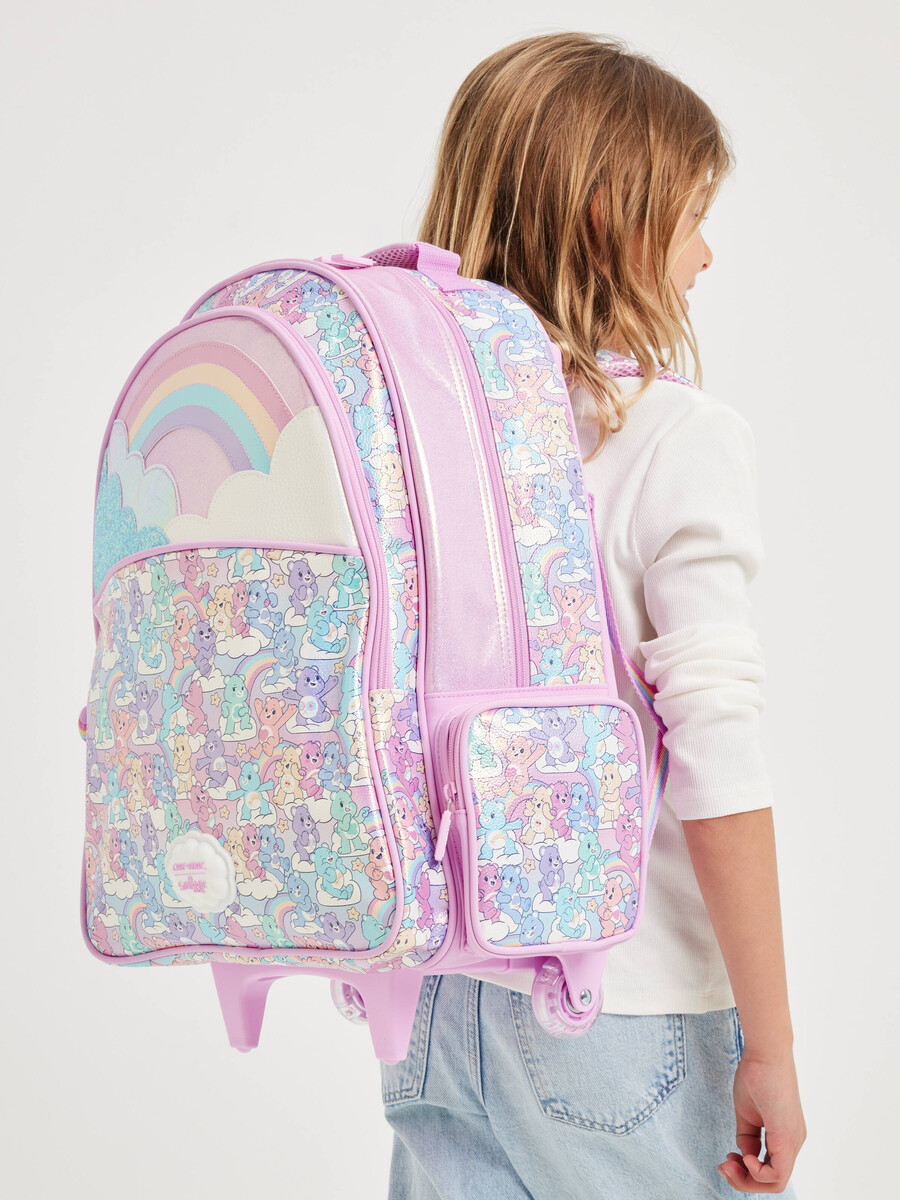 care bears trolley backpack with light up wheels